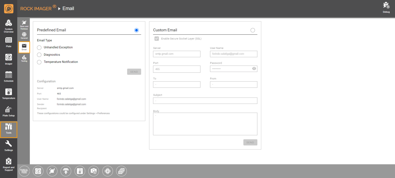 Email Sub-menu